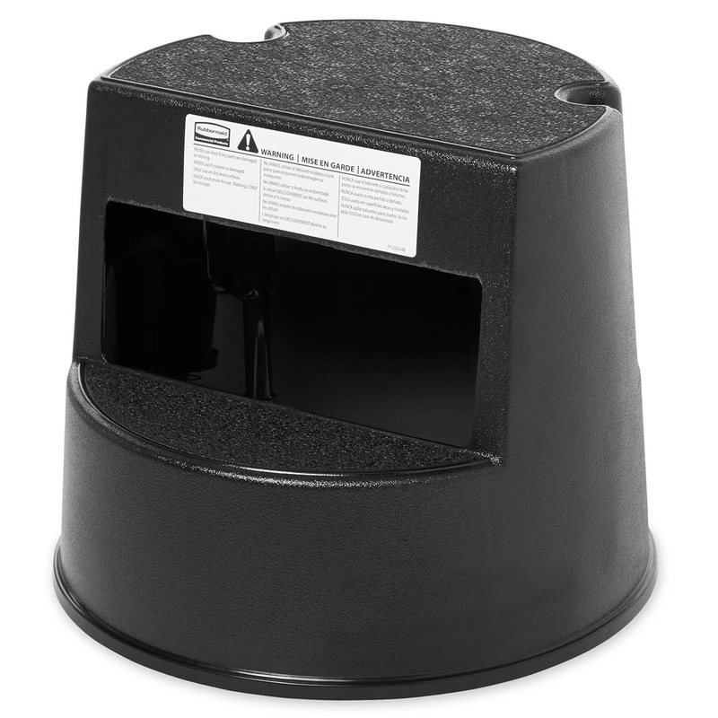 Rubbermaid FG252300BLA Plastic 2-Step Stepstool - 350 lb. Capacity -  Black