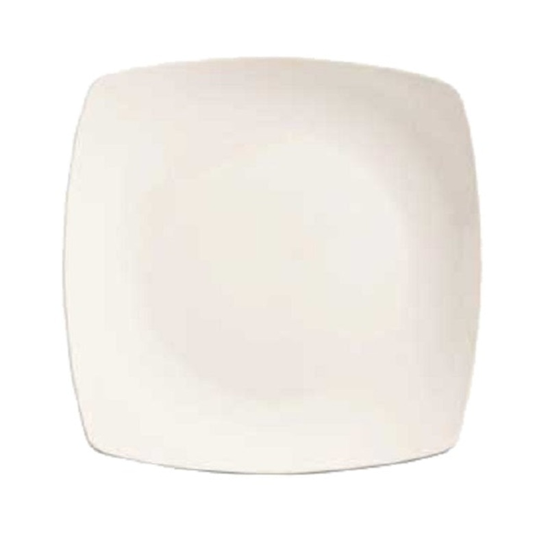 World Tableware 840-468S Porcelana Square Porcelain Coupe Plate 10-1/4" - Bright White - 12/Case