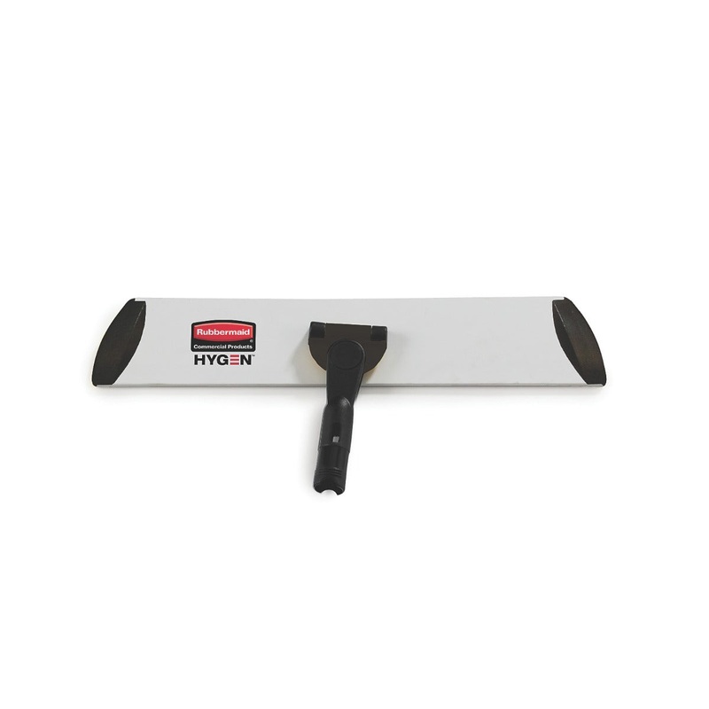 Rubbermaid 1863893 Executive HYGEN Pulse Single Sided Aluminum Quick-Connect Wet/Dry Microfiber Flat Mop Frame with Hook-and-Loop Strips 18" - Black
