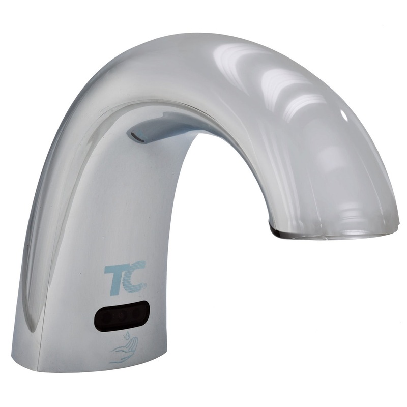 Rubbermaid 1938171 TC OneShot Counter Mount Low Profile Plastic Foam Hand Soap Dispenser with Touch Free Smart Sensor - Polished Chrome