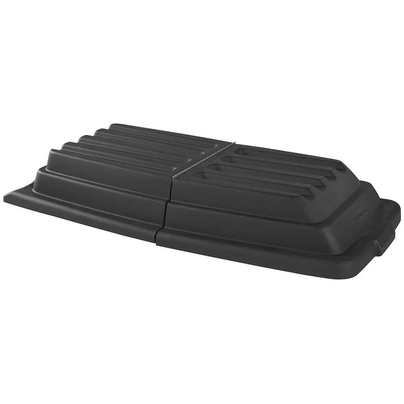 Rubbermaid FG102800BLA Structural Foam Plastic Hinged Domed Tilt Truck Lid - Black - for FG101100BLA and FG101300BLA Tilt Trucks
