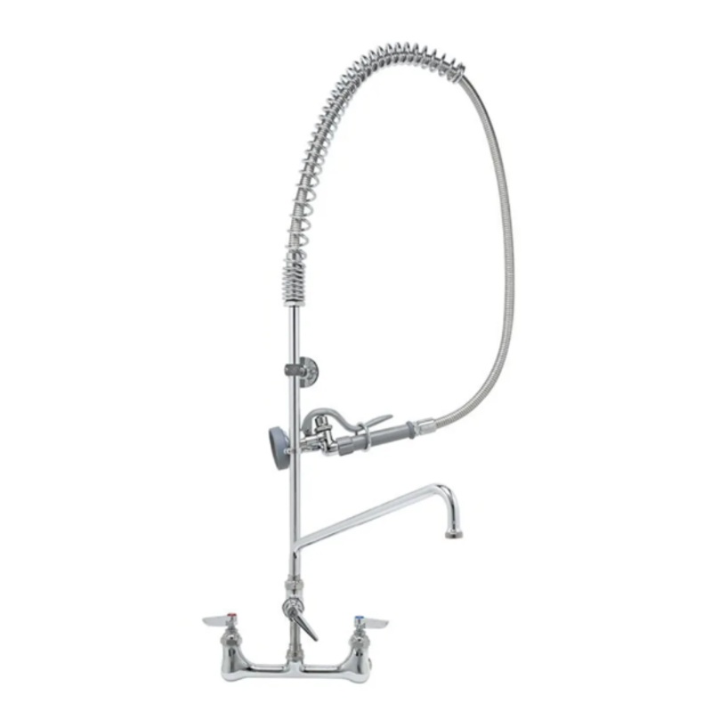 T&S Brass B-0133-01 37 5/8"H Wall Mount Pre Rinse Faucet - 1 3/20 GPM, Base with Nozzle
