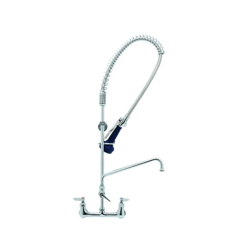T&S Brass B-0133-A12-B08C 37 9/16"H Wall Mount Pre Rinse Faucet - 0.65 GPM, Base with Nozzle