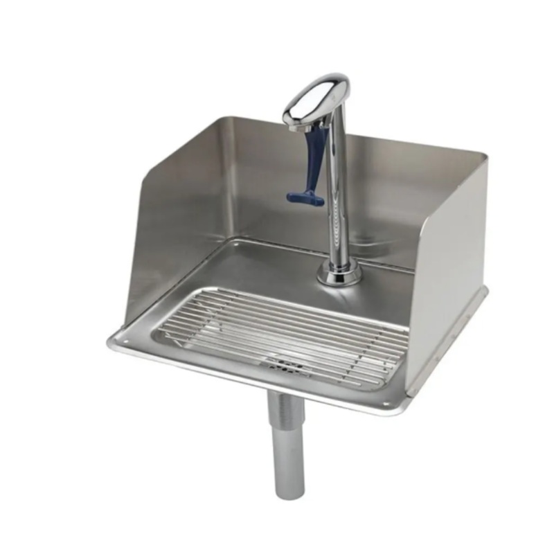 T&S Brass B-1235 Water Station w/ Splash Guard, 10 1/2 in, Push Back Glass Filler