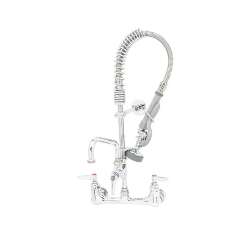T&S Brass MPZ8WLN08CR 22"H Wall Mount Pre Rinse Faucet - 1.15 GPM, Base with Nozzle