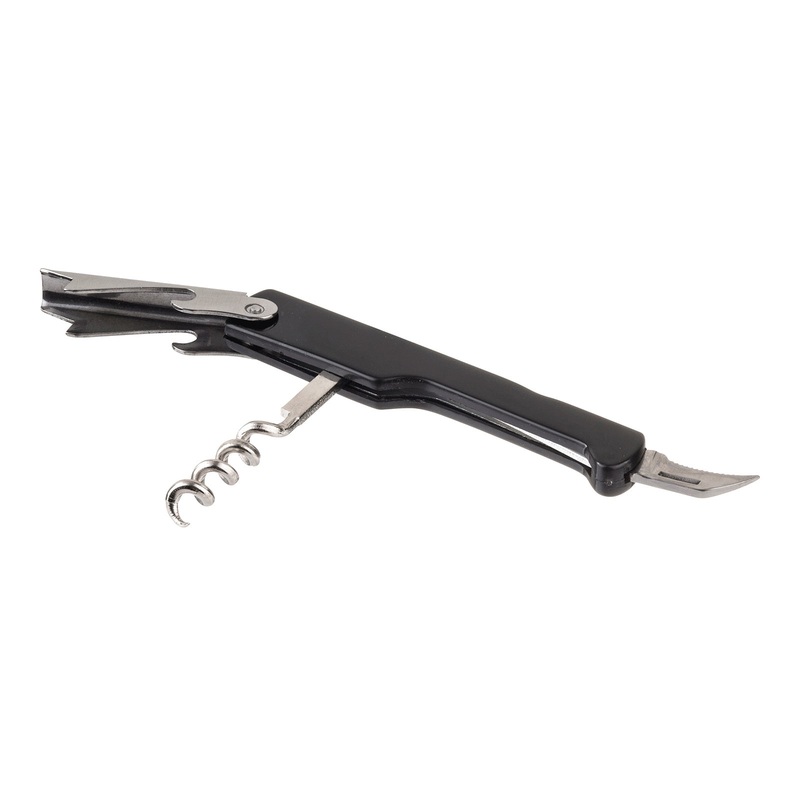 TableCraft 1226 Waiter's Corkscrew with Black Plastic Handle 4-7/16" - 24/Case