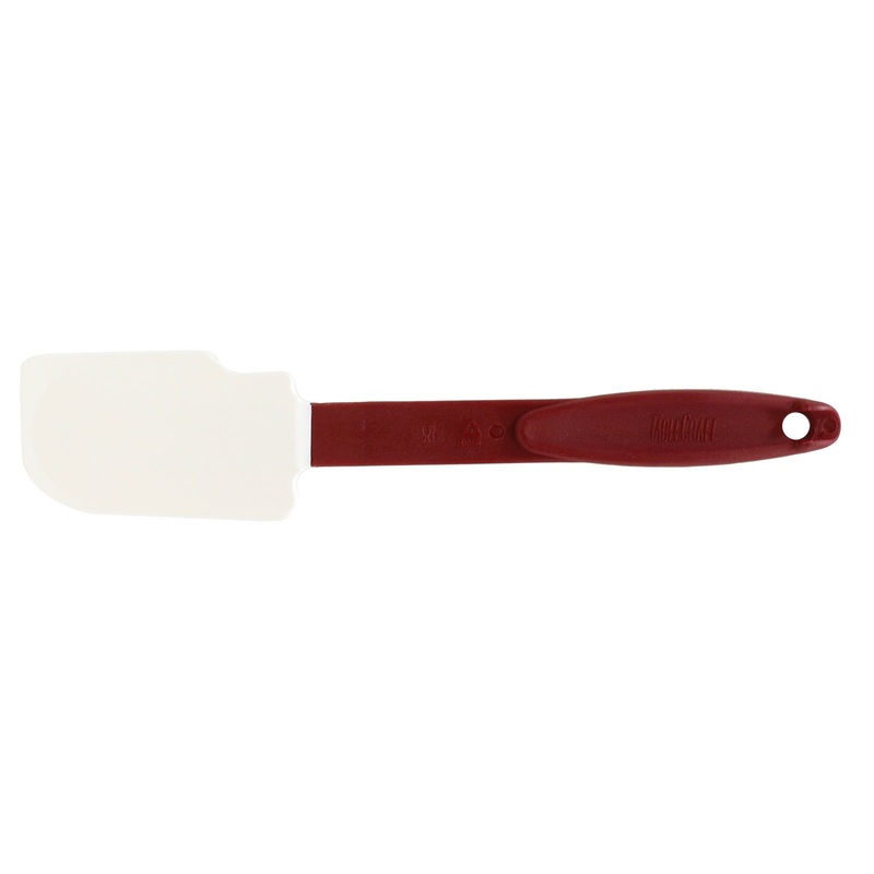 TableCraft 1862 High-Heat Silicone Spatula with Notched Blade and Red Nylon Handle 10-1/4" - 24/Case