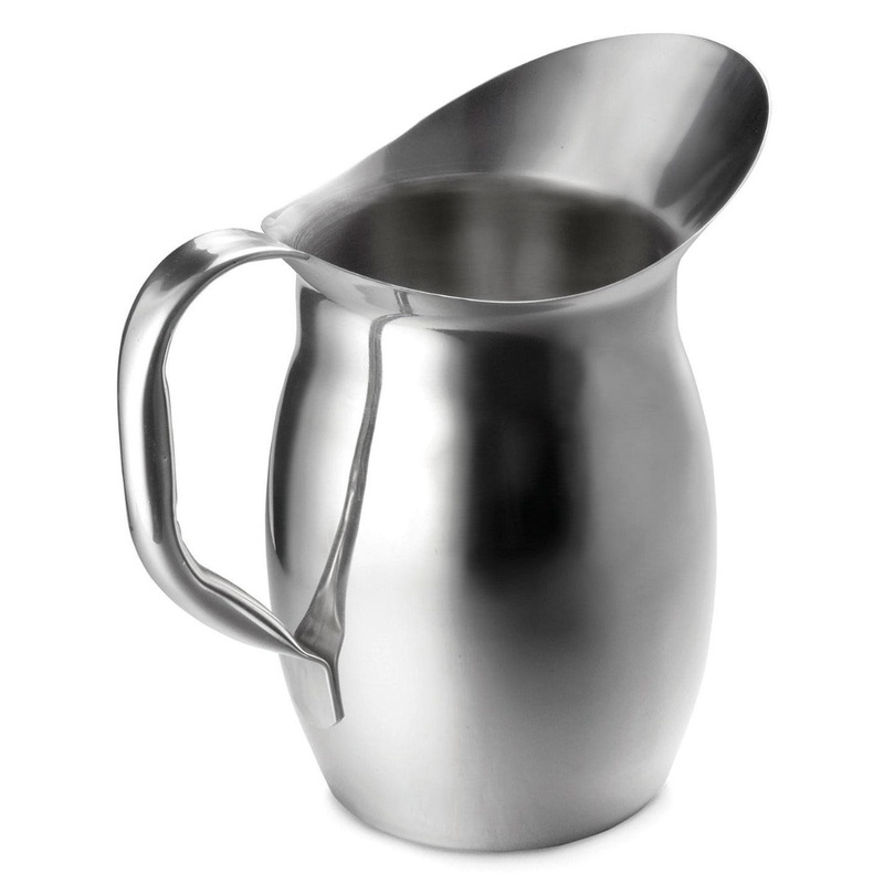 TableCraft 203 Mirror Finish Stainless Steel Bell Water Pitcher 3 qt. - 12/Case