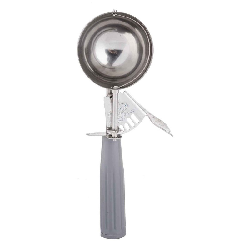 TableCraft 2108 Thumb Press Disher with Polyethylene Gray Handle 4 oz. or Size 8 - 36/Case