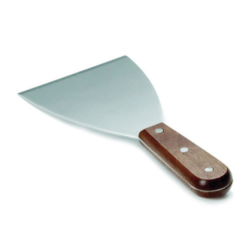 TableCraft 254 Grill Scraper with 4" Stainless Steel Blade and Wood Handle 13-1/2" OAL - 12/Case