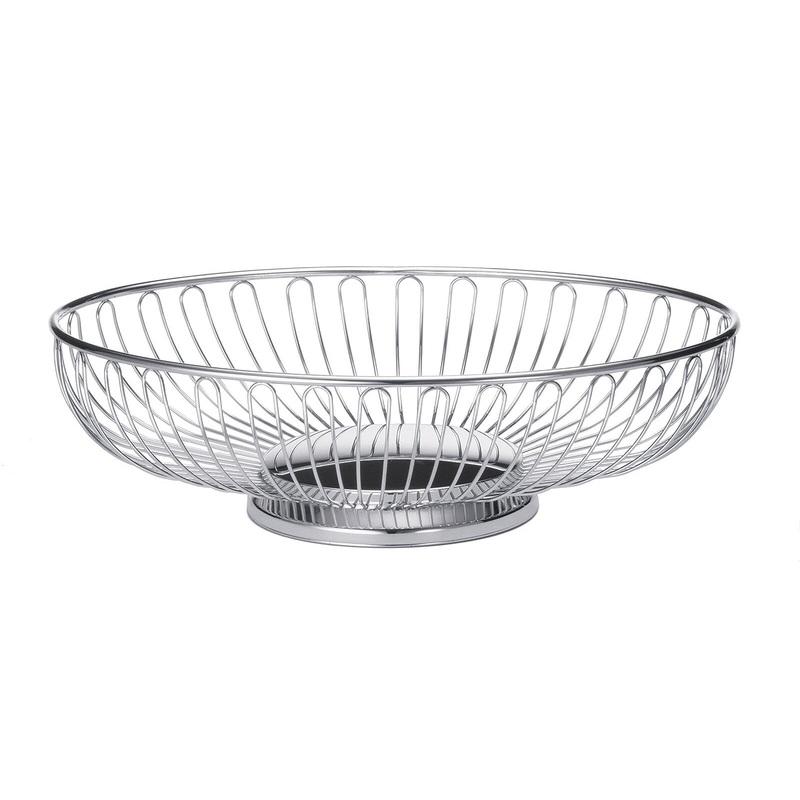 TableCraft 4176 Chalet Chrome Plated Steel Oval Wire Serving Basket 11-3/8" x 8" x 3-1/4"