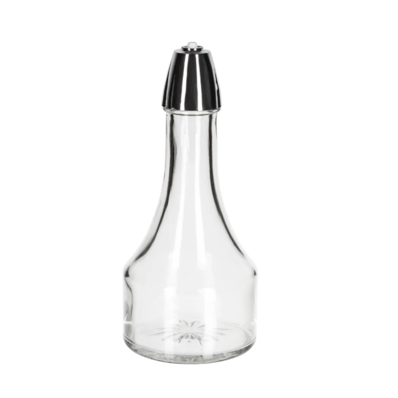 TableCraft 608 8 oz Cruet w/ Chrome Top - Glass, Clear