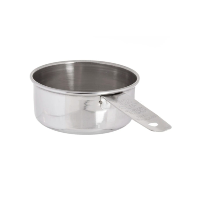 TableCraft 724C 1/2 Cup Stainless Steel Measuring Cup, Standard Weight
