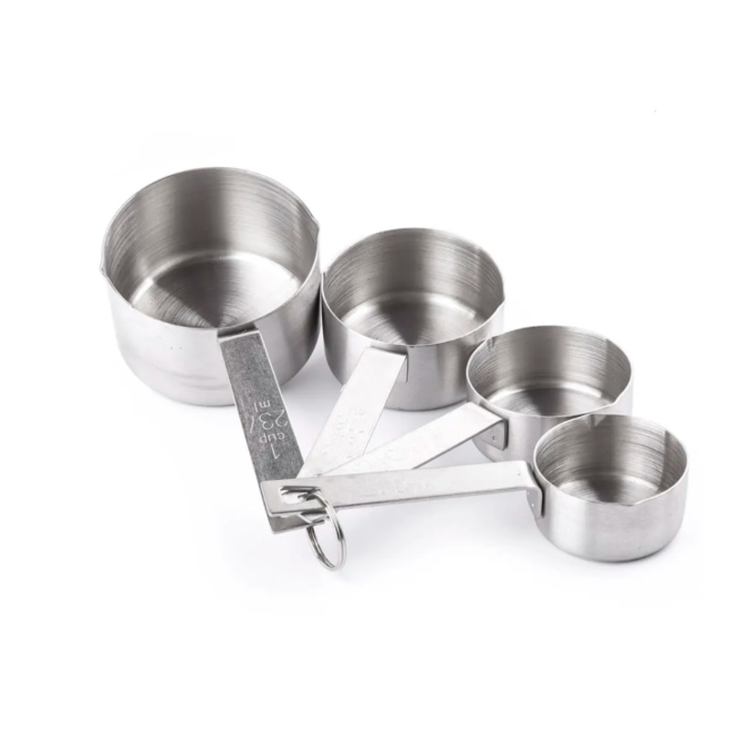 TableCraft 725 4 Piece Measuring Cup Set, Stainless Steel