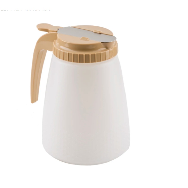 TableCraft 748A 48 oz All Purpose Cylindrical Dripcut Server - White Polyethylene, Almond ABS Top