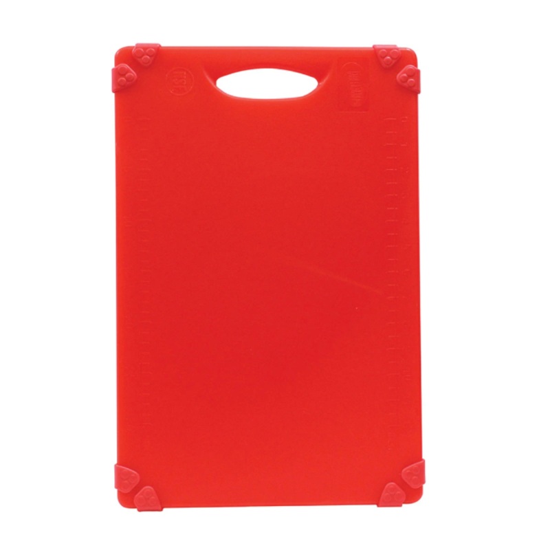 TableCraft CBG1218ARD Cutting Board w/ Anti-Slip Grips, 12" x 18", Polyethylene, Red