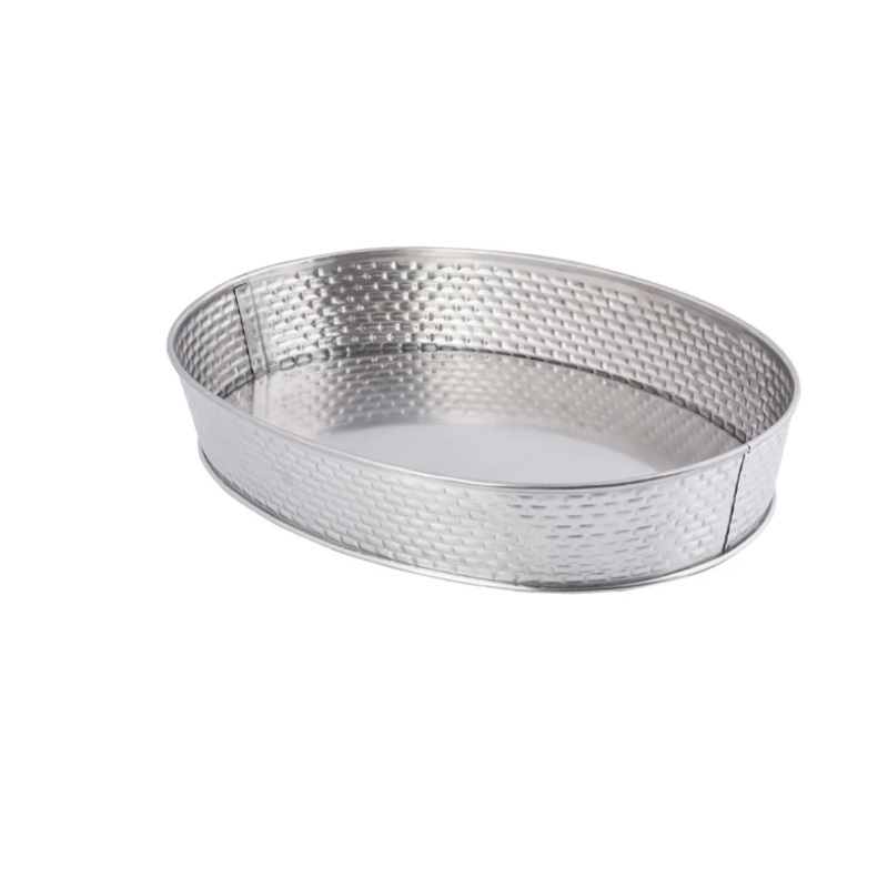 TableCraft GPSS129 Oval Brickhouse Collection Serving Platter, 12" x 9", Stainless