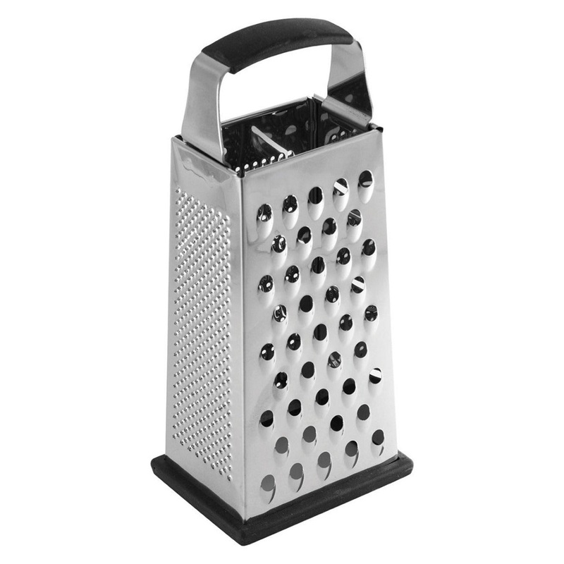 TableCraft SG205BH Stainless Steel 4-Sided Tapered Large Box Grater with Non-Slip Grip Handle 4-3/8" x 3-3/8" x 9-5/8"H