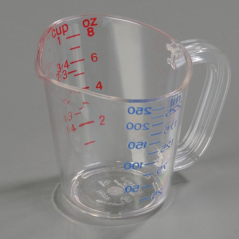 Carlisle 4314107 Carlisle Measuring Cup 8 oz, Clear Plastic , 12ea/cs