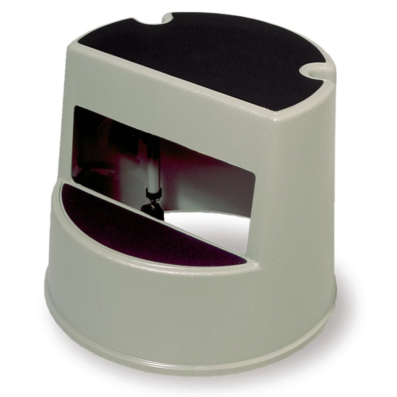 Rubbermaid FG252300BEIG Plastic Mobile Two-Step Step Stool 16" dia. - Beige - 350 lb./Capacity
