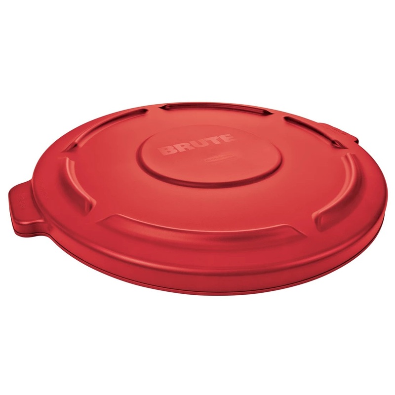 Rubbermaid FG263100RED BRUTE Self-Draining Round Flat Lid for use with 32-Gallon Container - Red