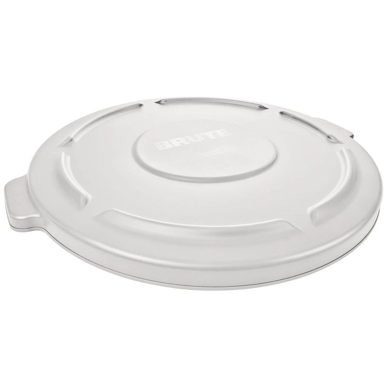 Rubbermaid FG265400WHT BRUTE Self-Draining Round Flat Lid for use with 55-Gallon Container - White