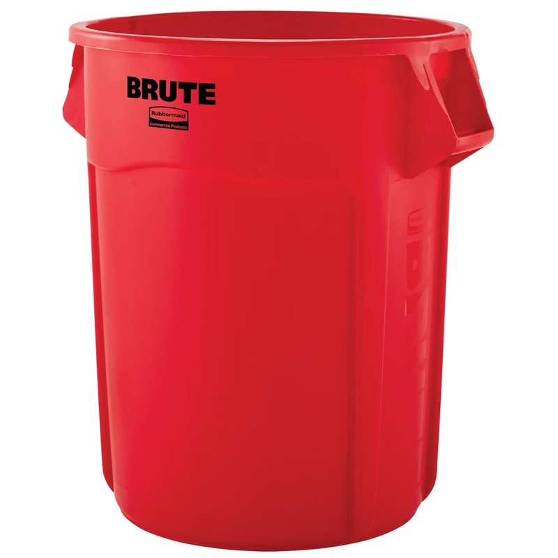 Rubbermaid FG265500RED Vented BRUTE Round Container 55 Gal. - Red