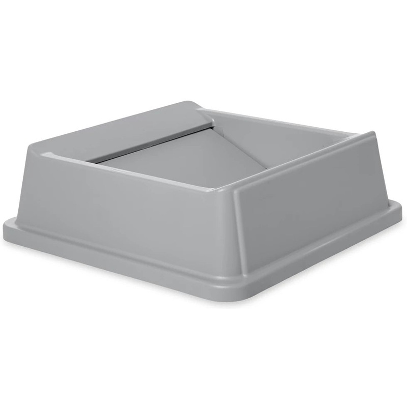 Rubbermaid FG266400GRAY Untouchable Swing-In-Top Square Lid for 35/50-Gallon Containers - Gray