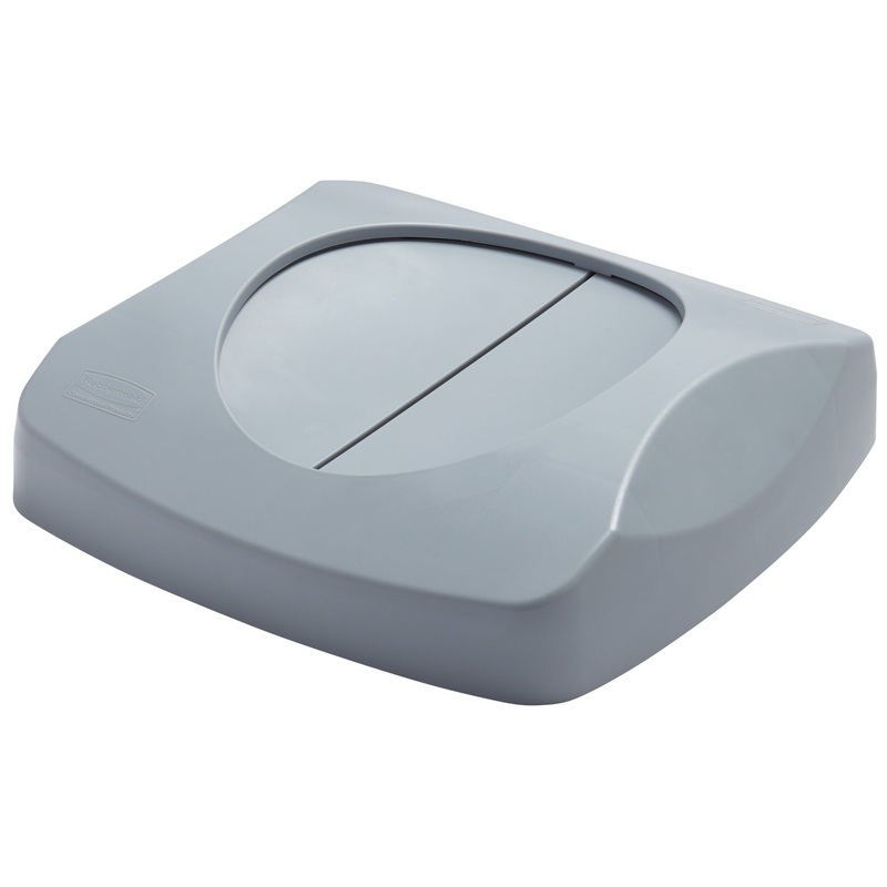 Rubbermaid FG268988GRAY Untouchable Square Swing-In-Top Trash Can Lid for 23-Gallon Containers - Gray