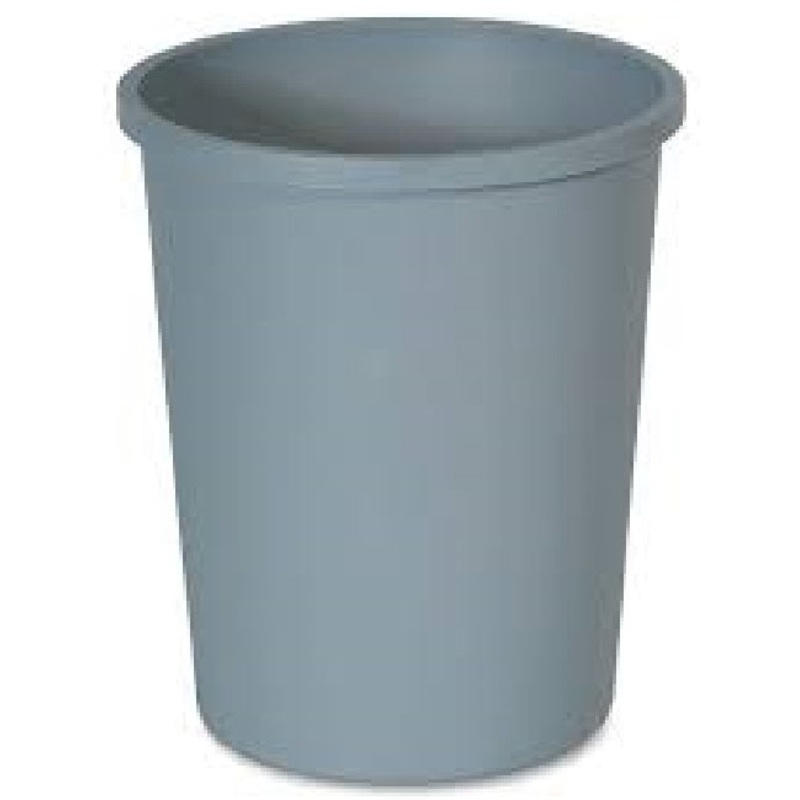 Rubbermaid FG294700GRAY Untouchable Round Container / Trash Can 44-3/8 quart (11 Gal.) - Gray