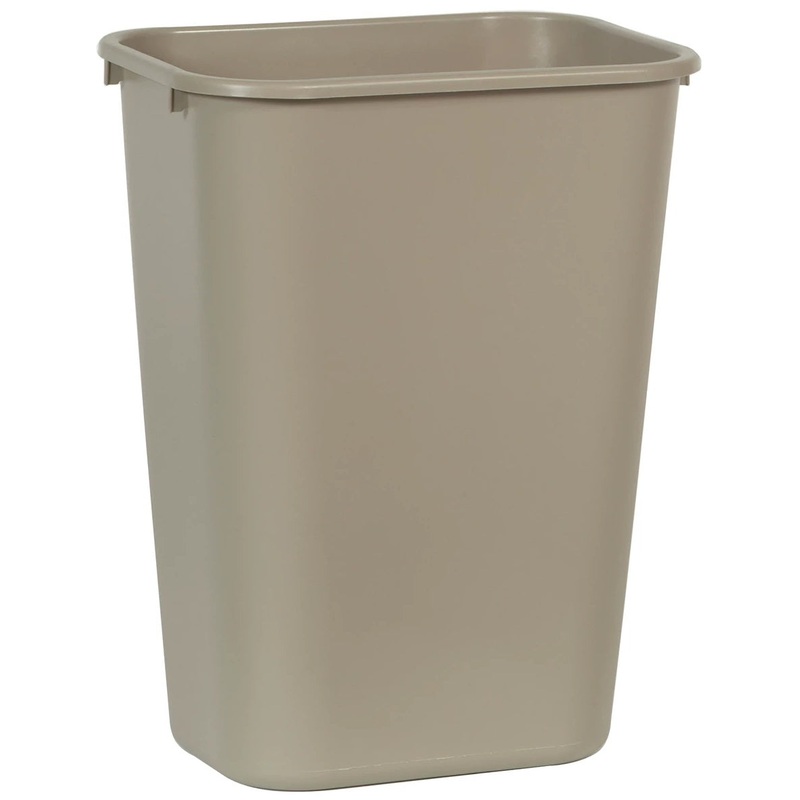 Rubbermaid FG295700BEIG Large Rectangular Wastebasket / Trash Can 44-1/4 Qt. (10-1/4 Gal.) - Beige
