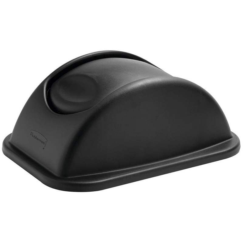 Rubbermaid FG306600BLA Untouchable Swing-Top Dome Lid for for 28 Qt. (7 Gal.) Wastebasket - Black