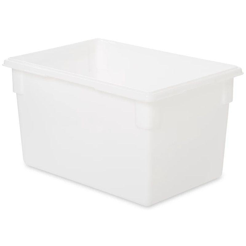 Rubbermaid FG350100WHT Polyethylene Food / Tote Box 26" x 18" x 15"D - 21-1/2 Gal. - White