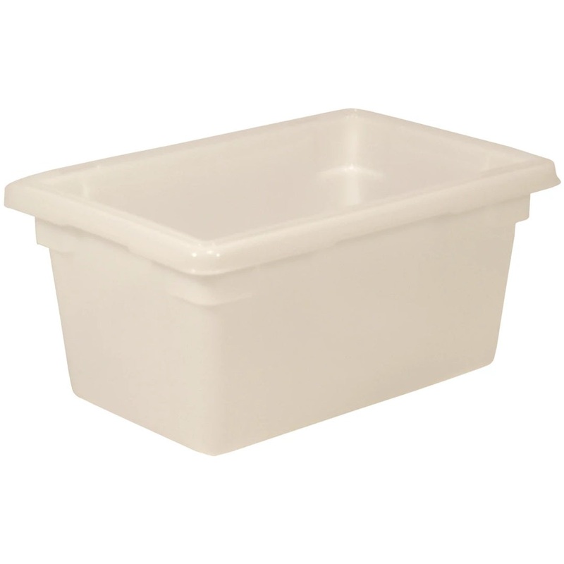 Rubbermaid FG350400WHT Polyethylene Food / Tote Box 18" x 12" x 9"D - 5 Gal. - White