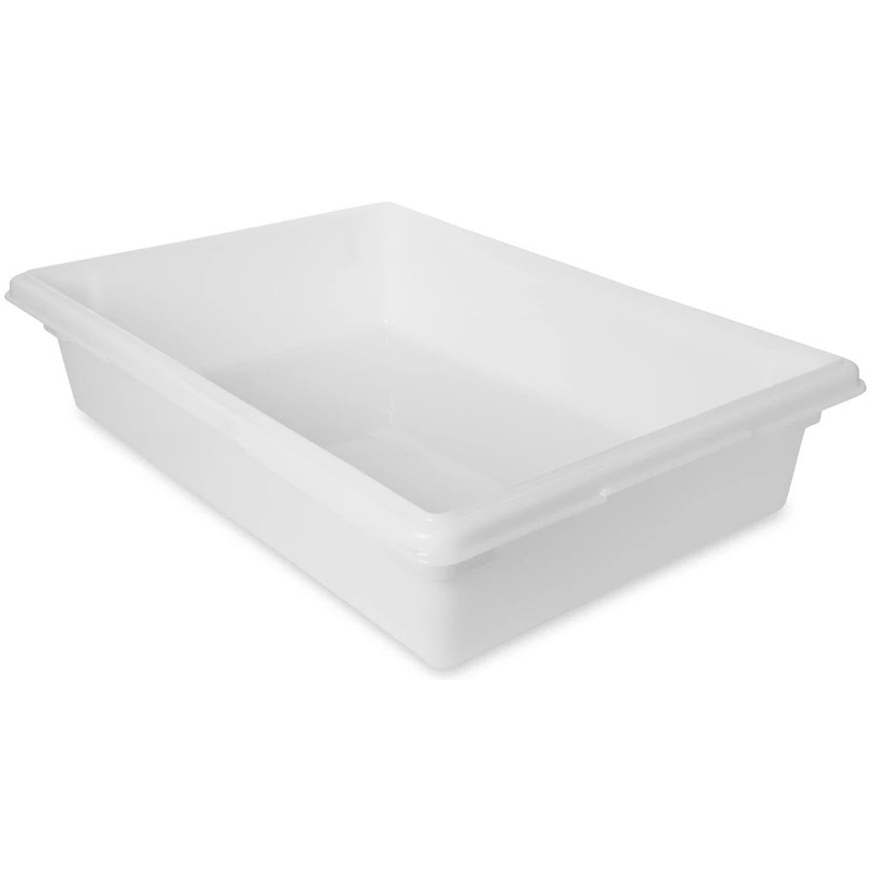 Rubbermaid FG350800WHT Polyethylene Food / Tote Box 26" x 18" x 6"D - 8-1/2 Gal. - White