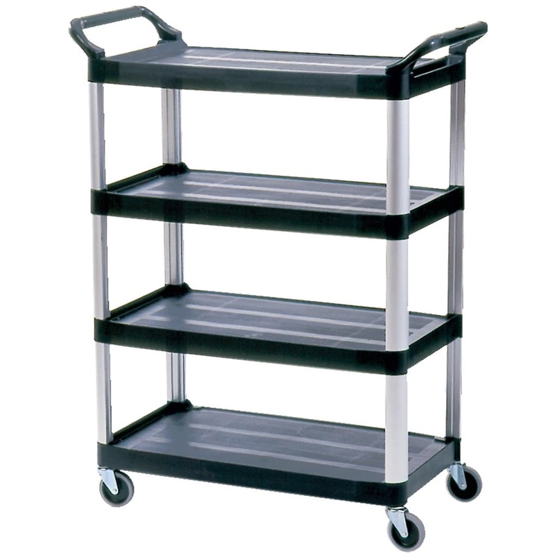 Rubbermaid FG409600BLA Xtra 4 Shelf Utility Cart 40-5/8"L x 20"W x 51"H - Unassembled