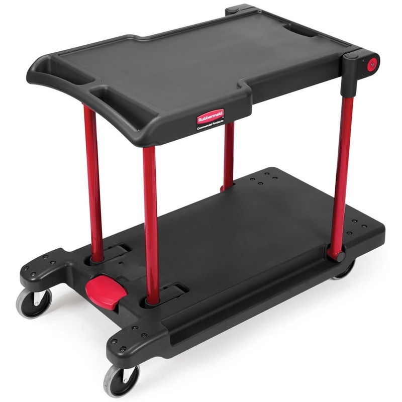 Rubbermaid FG430000BLA Foldable 2-Level Convertible Utility Cart and Platform Truck with Raised Ledges 45-1/5" x 23-4/5" x 34-2/5"H - Black - 400 lb Capacity