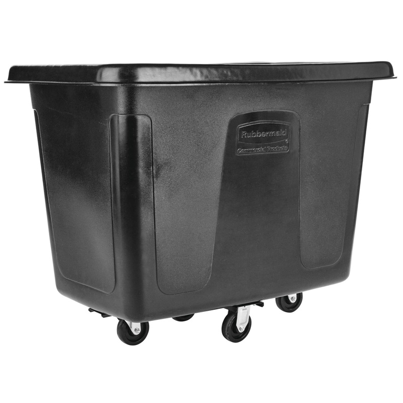 Rubbermaid FG461200BLA Open Top Cube Truck / Trash Cart 42-3/4"L x 28"W x 33"H - Black - 12 cu. ft. (400 lb. Capacity)