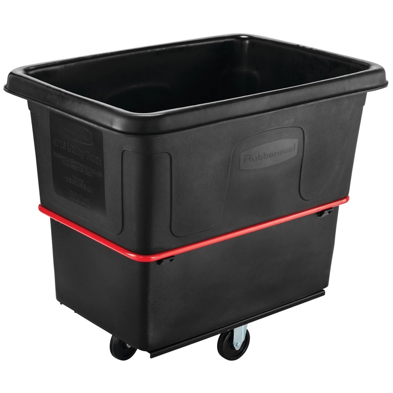 Rubbermaid FG471600BLA Open Top Utility Cube Truck / Trash Cart 44-3/8"L x 31"W x 38-1/4"H - Black - 16 cu. ft. (1000 lb. Capacity)