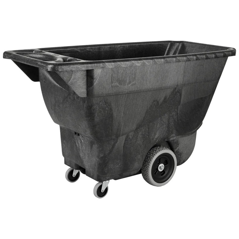 Rubbermaid FG9T1300BLA Structural Foam Open Top Utility Duty Tilt Truck / Trash Cart - Black - 1/2 cu. yd. (450 lb. Capacity)
