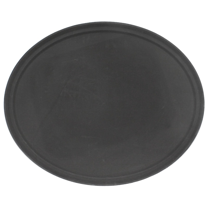 Thunder Group PLST2700BL Rubber Lined Polypropylene Oval Serving Tray 22" x 27" - Black