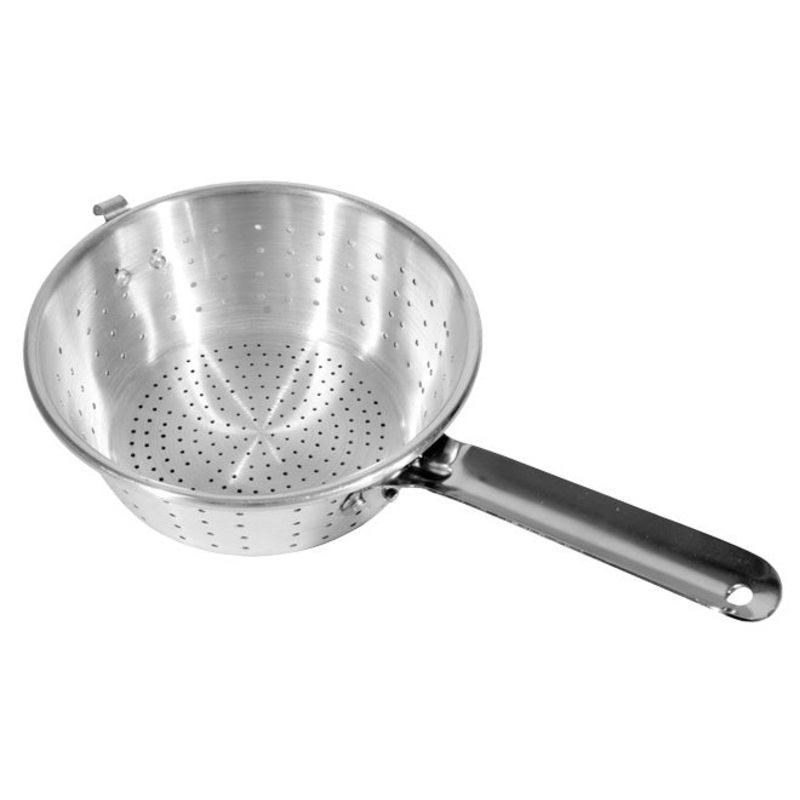 Town 37908H Aluminum Utility Strainer with 8" dia. x 3" Deep Perforated Bowl, Hook and Straight Handle