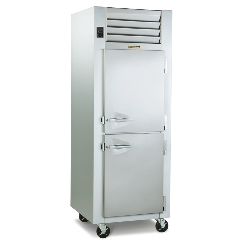 Traulsen G14301 1-Section Left Hinged 2 Solid Half Door Reach-In Hot Food Holding Cabinet 30" - 24 cu.ft. - 208v/115v