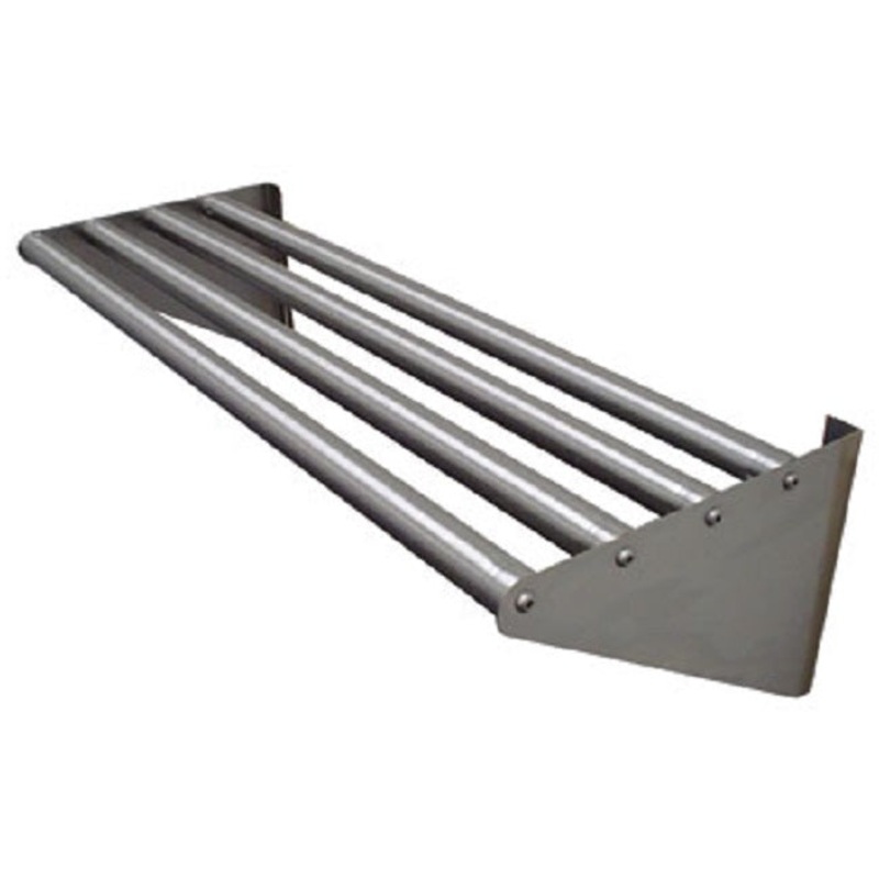 Advance Tabco DT-6R-60 Stainless Steel Wall Mounted Tubular Drainage Shelf 60"W x 15"D x 8"H - Unassembled