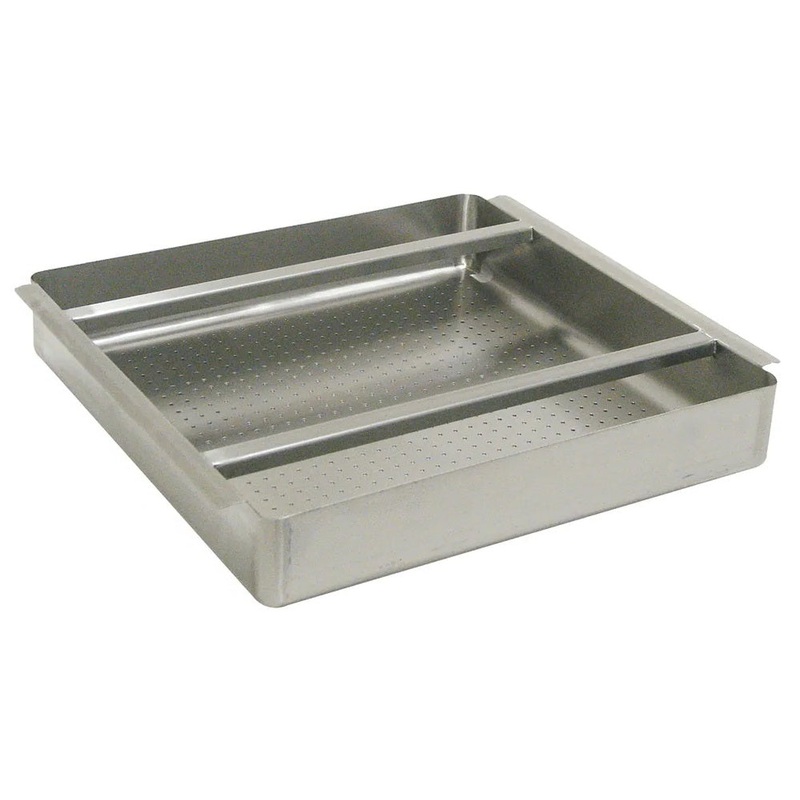 Advance Tabco DTA-100-EC-X Special Value Perforated Pre-Rinse Sink Basket with Welded Slide Bar 19-1/2"W x 19-1/2"D x 4" deep - For Fabricated Sink Bowls