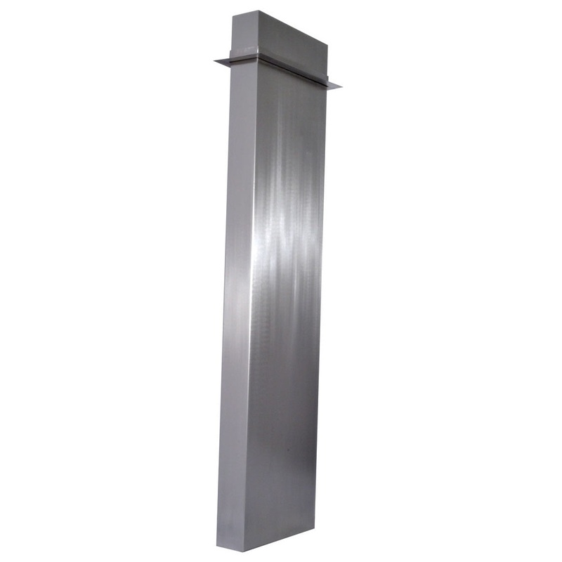 Advance Tabco VR-1 Stainless Steel Dishwasher Ventilation Riser with Adjustable Ceiling Trim Collar 60"H - Accommodates 4" x 16" Vent Duct
