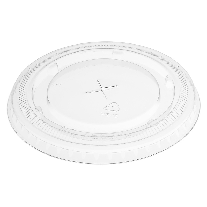 Amhil A662PC Clear Plastic Slotted Flat Lid for 20 oz. Cups