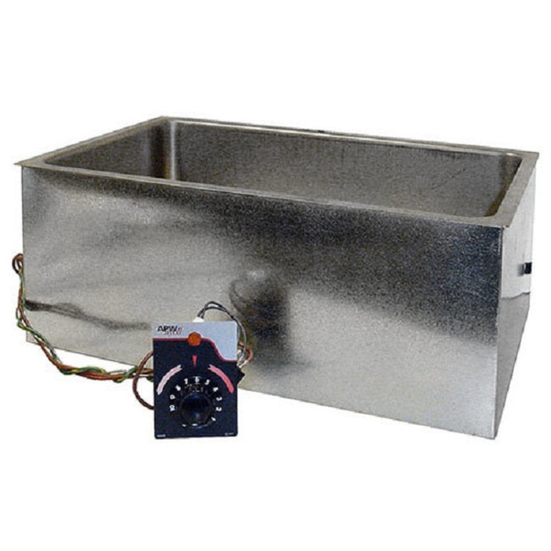 APW Wyott BM-80CDS Bottom-Mount Insulated 1-Pan Drop-In Hot Food Well with Thermostatic Controls and Drain 13-5/8"W x 21-5/8"D x 8-1/4"H - Holds (1) 12" x 20" Pan - 208V