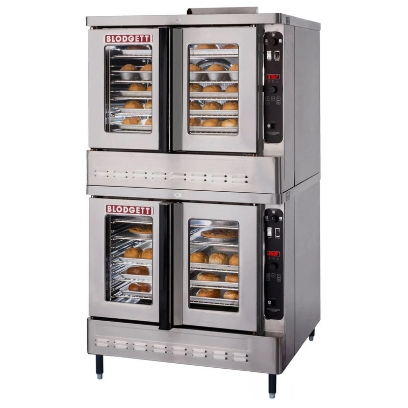Blodgett DFG-100-ES DBL Double-Deck Full Size Standard Depth Dual Flow Natural Gas Convection Oven - 90,000 BTU