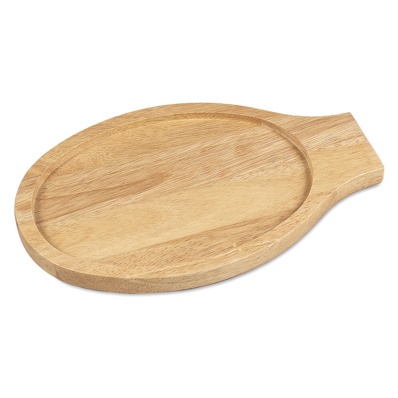 Browne 573723 Wood Oval Serving Trivet 12-1/2" - For use with 573720 Cast Iron Serving Skillet